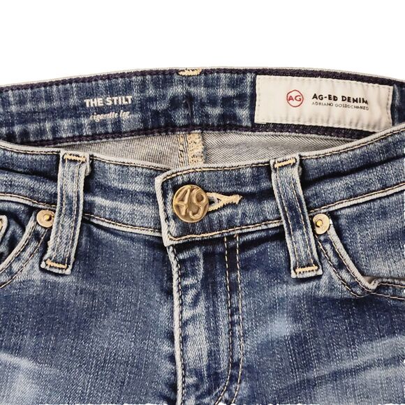 AG Adriano Goldschmied The Stilt Cigarette Jeans Women Sz 25 R Blue Skinny Denim - Picture 3 of 7